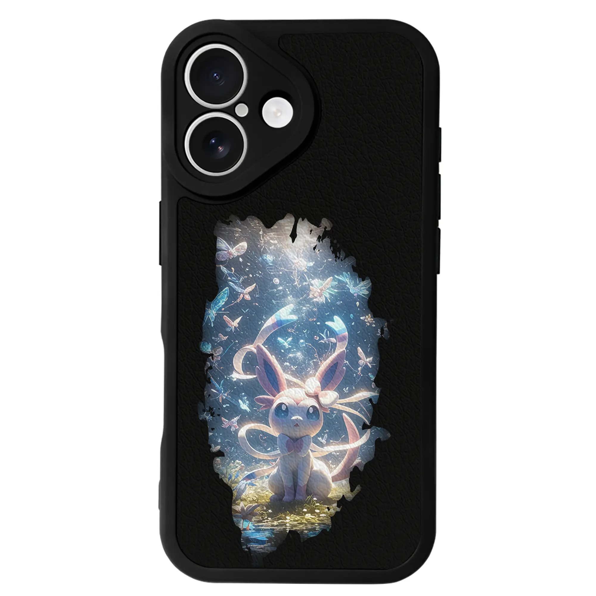 ポケモン グッズ,ニンフィア - IPhone 16シリーズ対応 ・ シリコンスマホケース ・ レザー調 ・ 高精度フィット ・ 耐衝撃 ・ ワイヤレス充電対応 ・ 精密カット